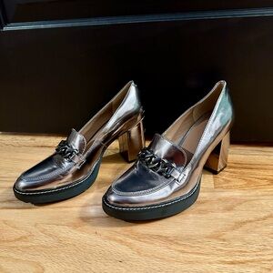 Naturalizer Metallic Block Heel Loafers 7
